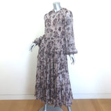 Zimmermann Juno Tiered Midi Dress Mauve Ruffled Floral Print Chiffon Size 2