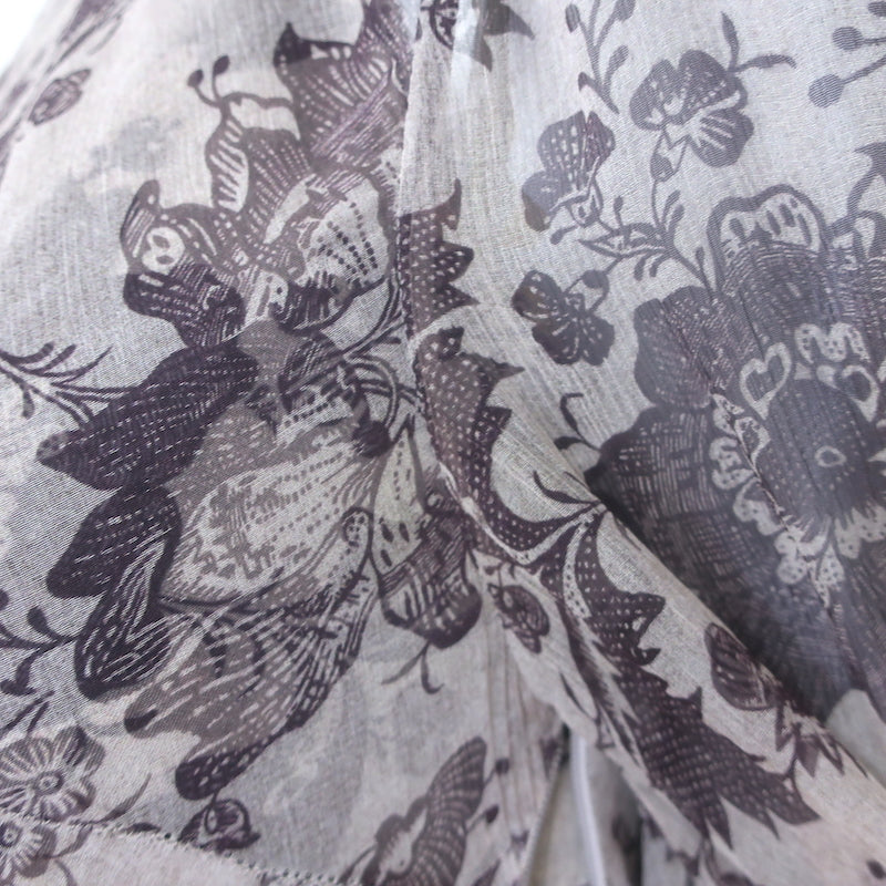 Zimmermann Juno Tiered Midi Dress Mauve Ruffled Floral Print Chiffon Size 2