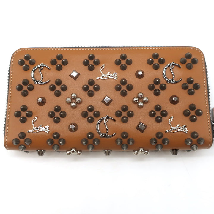 Christian Louboutin Panettone Spikes Wallet Caramel Leather