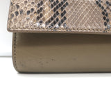 Yves Saint Laurent Y Ligne Clutch Bag Taupe Leather & Snakeskin