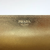 Prada Wallet on Chain Gold Metallic Saffiano Leather Small Crossbody Bag