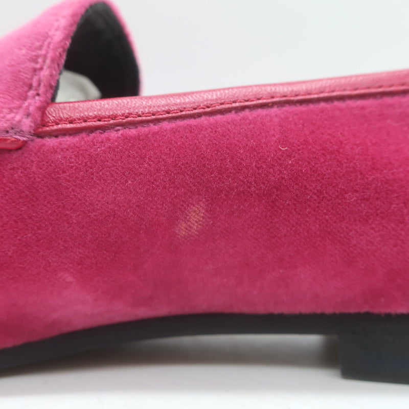 Gucci Jordaan Velvet Loafers Fuchsia Size 38.5 NEW