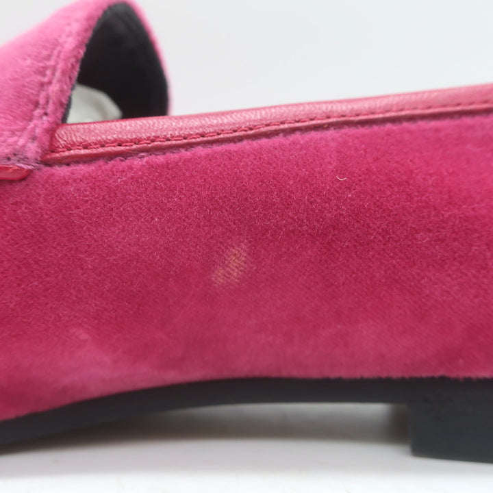 Gucci Jordaan Velvet Loafers Fuchsia Size 38.5 NEW