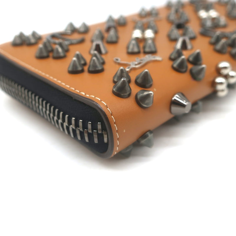 Christian Louboutin Panettone Spikes Wallet Caramel Leather