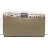 Yves Saint Laurent Y Ligne Clutch Bag Taupe Leather & Snakeskin