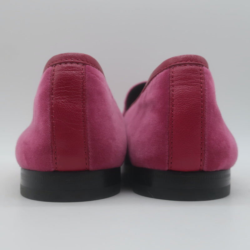 Gucci Jordaan Velvet Loafers Fuchsia Size 38.5 NEW