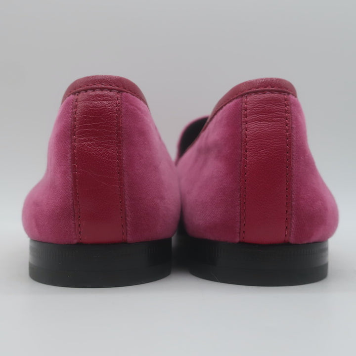Gucci Jordaan Velvet Loafers Fuchsia Size 38.5 NEW