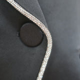 Veronica Beard Jagger Dickey Jacket Black Crystal-Trimmed Satin Size 8 NEW