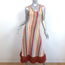 Alexis Fringed Midi Dress Aiko Multicolor Striped Knit Size Extra Small