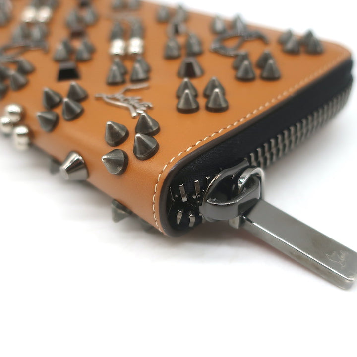 Christian Louboutin Panettone Spikes Wallet Caramel Leather