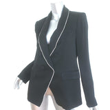 Veronica Beard Jagger Dickey Jacket Black Crystal-Trimmed Satin Size 8 NEW