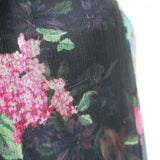 Zimmermann Ninety Six Chevron Frill Midi Dress Black Blossom Chiffon Size 0