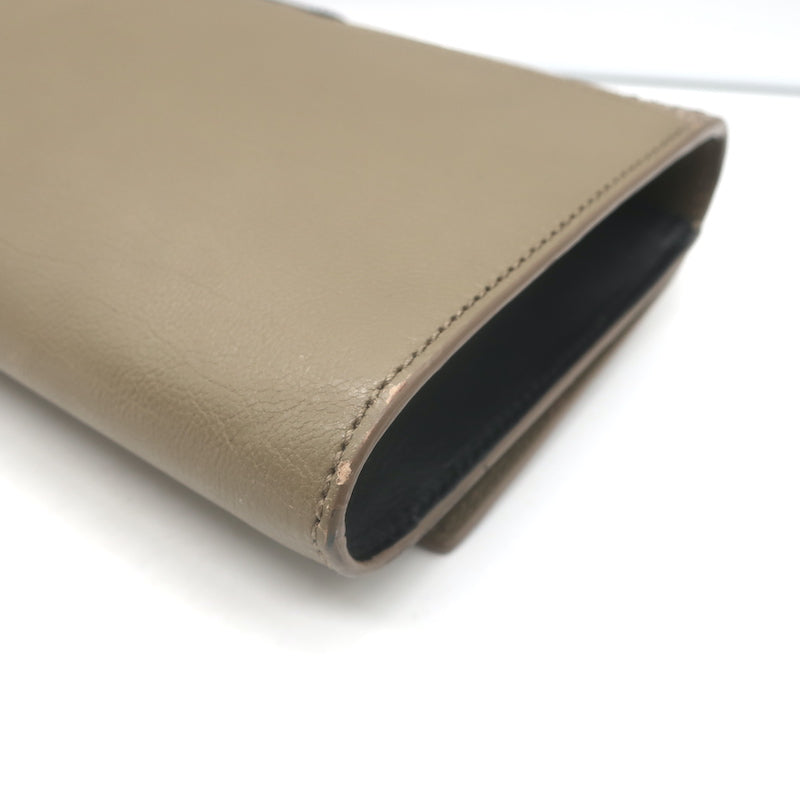 Yves Saint Laurent Y Ligne Clutch Bag Taupe Leather &amp; Snakeskin