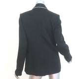 Veronica Beard Jagger Dickey Jacket Black Crystal-Trimmed Satin Size 8 NEW