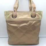 Chanel 2006 Paris-Biarritz Petite Quilted Tote Gold Coated Canvas Shoulder Bag