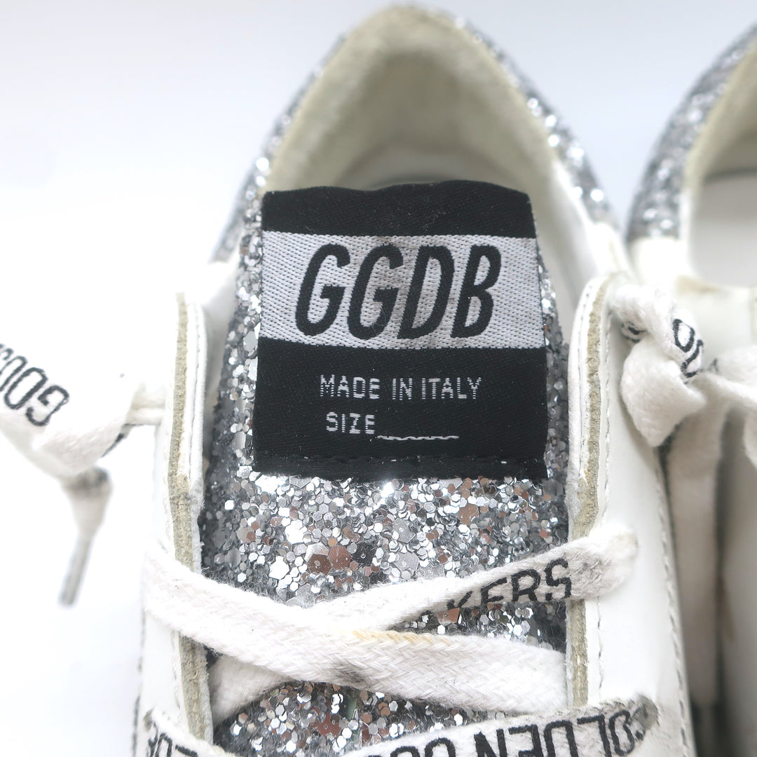 Golden Goose Superstar Glitter Sneakers White/Silver Size 37 NEW