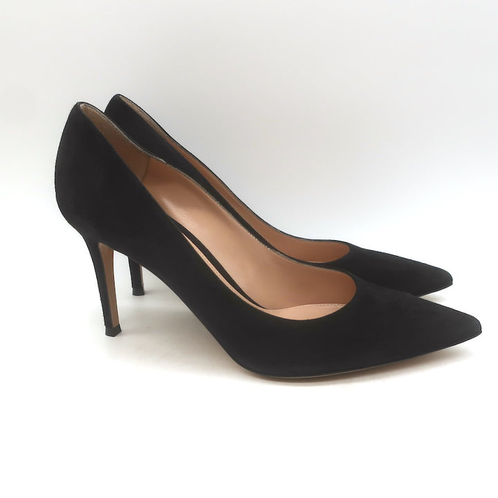 Gianvito Rossi Camnero Pointed Toe Pumps Black Suede Size 39.5 US 8.5 NEW