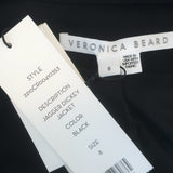 Veronica Beard Jagger Dickey Jacket Black Crystal-Trimmed Satin Size 8 NEW