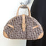 Christian Dior Double Saddle Bowler Bag Brown Diorissimo Canvas & Beige Leather