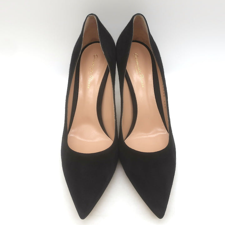 Gianvito Rossi Camnero Pointed Toe Pumps Black Suede Size 39.5 US 8.5 NEW