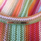 Alexis Fringed Midi Dress Aiko Multicolor Striped Knit Size Extra Small