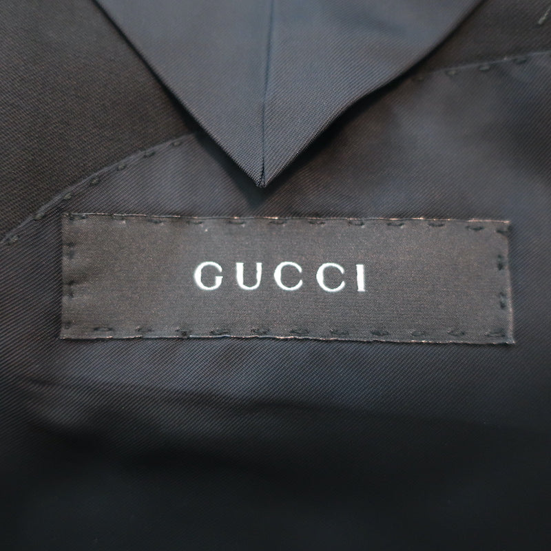 Gucci Blazer Black Wool Size 54 C Two-Button Suit Jacket
