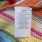 Alexis Fringed Midi Dress Aiko Multicolor Striped Knit Size Extra Small