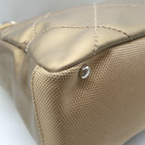 Chanel 2006 Paris-Biarritz Petite Quilted Tote Gold Coated Canvas Shoulder Bag