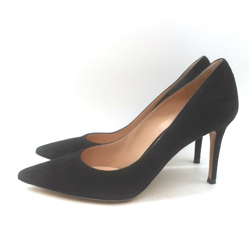 Gianvito Rossi Camnero Pointed Toe Pumps Black Suede Size 39.5 US 8.5 NEW