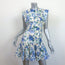 Zimmermann Flounce Mini Dress Moncur Cream/Blue Floral Print Linen Size 0