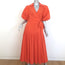 Jonathan Simkhai Marny Puff Sleeve Pleated Wrap Dress Orange Size Large