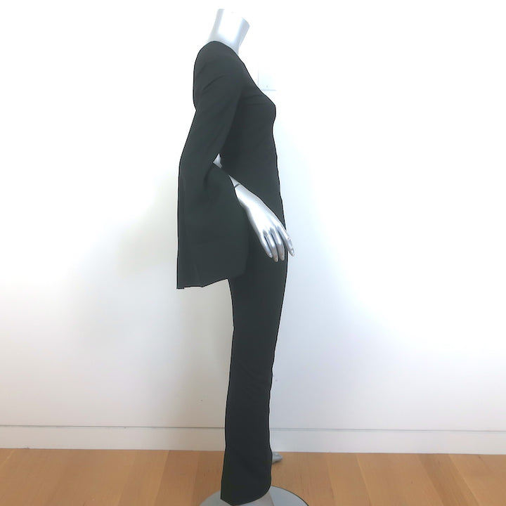 Solace London Ysabel One-Shoulder Maxi Dress Black Stretch Crepe Size US 0