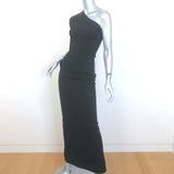 Solace London Ysabel One-Shoulder Maxi Dress Black Stretch Crepe Size US 0