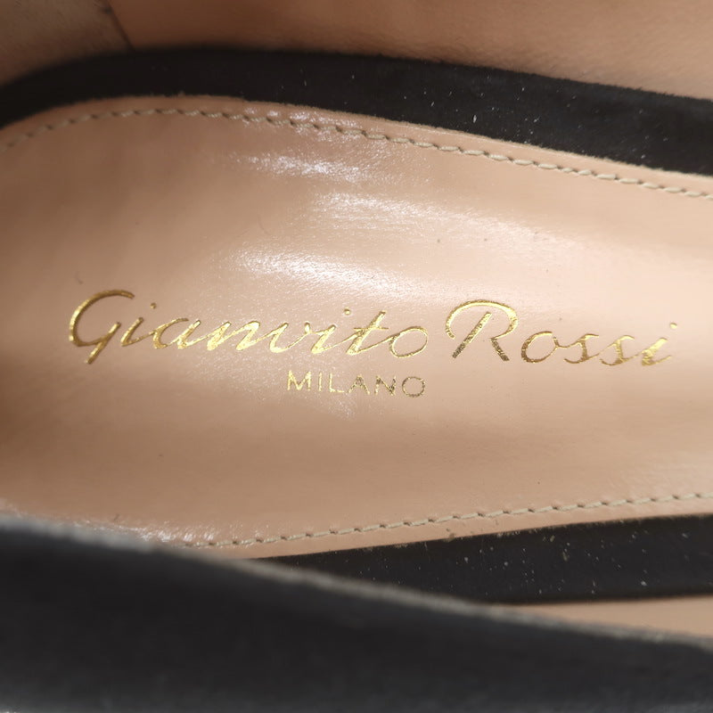 Gianvito Rossi Camnero Pointed Toe Pumps Black Suede Size 39.5 US 8.5 NEW