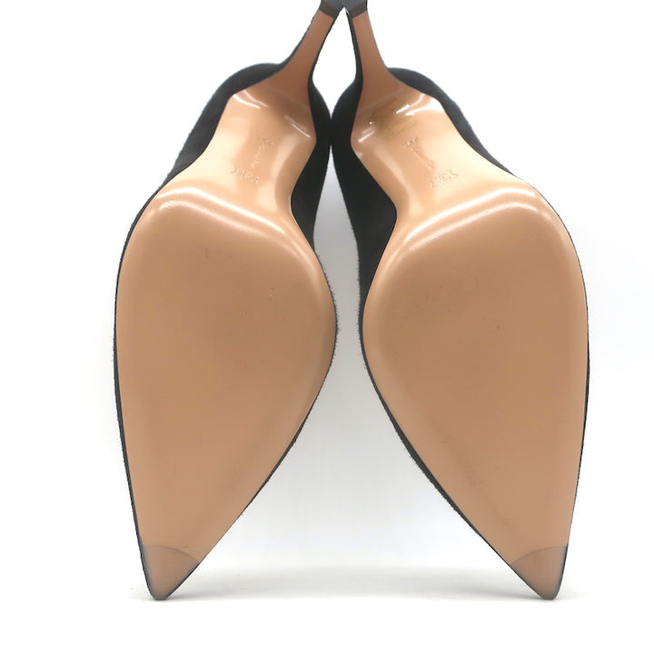Gianvito Rossi Camnero Pointed Toe Pumps Black Suede Size 39.5 US 8.5 NEW