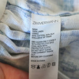 Zimmermann Flounce Mini Dress Moncur Cream/Blue Floral Print Linen Size 0