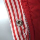 Weekend Max Mara Reversible Hooded Striped Rain Jacket Red/White Size US 8