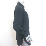 ALO Yoga Dreamscape Button Down Long Sleeve Shirt Black Seersucker Size Med