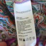 Zimmermann Ninety-Six Asymmetric Midi Dress Multi Paisley Print Chiffon Size 0