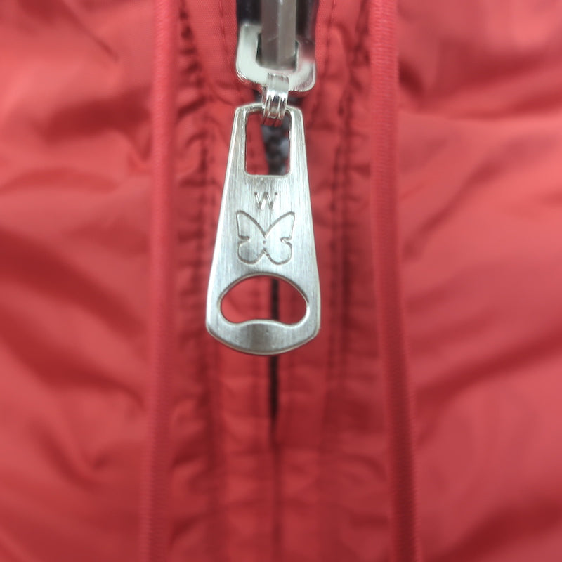 Weekend Max Mara Reversible Hooded Striped Rain Jacket Red/White Size US 8