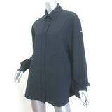 ALO Yoga Dreamscape Button Down Long Sleeve Shirt Black Seersucker Size Med