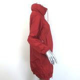 Weekend Max Mara Reversible Hooded Striped Rain Jacket Red/White Size US 8