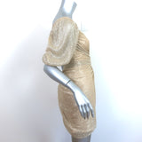 Jonathan Simkhai Ruched Mini Wrap Dress Nina Gold Metallic Lame Size 2