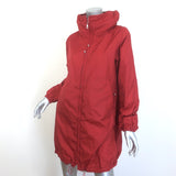 Weekend Max Mara Reversible Hooded Striped Rain Jacket Red/White Size US 8