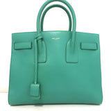 Saint Laurent Sac de Jour Small Tote Green Leather Crossbody Bag
