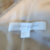 Jonathan Simkhai Ruched Mini Wrap Dress Nina Gold Metallic Lame Size 2