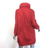 Weekend Max Mara Reversible Hooded Striped Rain Jacket Red/White Size US 8