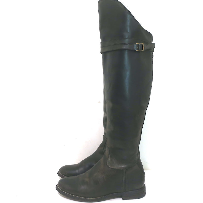 N.D.C. Gerda High Over the Knee Riding Boots Black Washed Leather Size 36