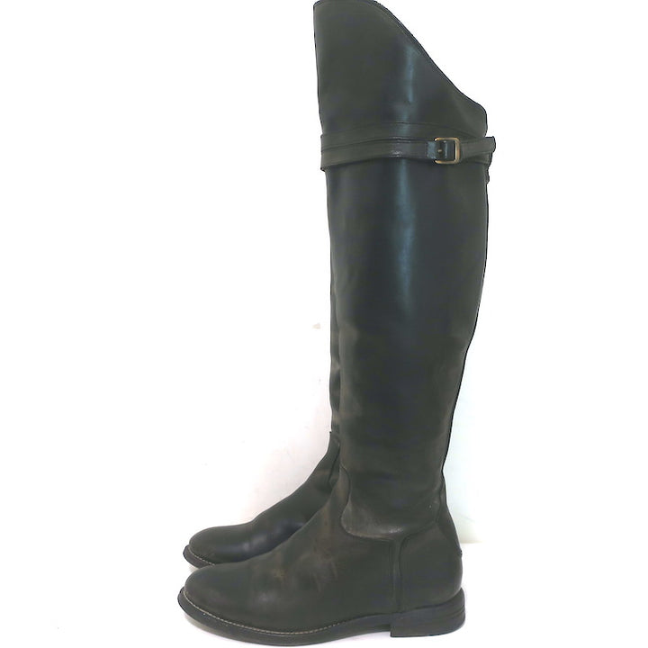 N.D.C. Gerda High Over the Knee Riding Boots Black Washed Leather Size 36