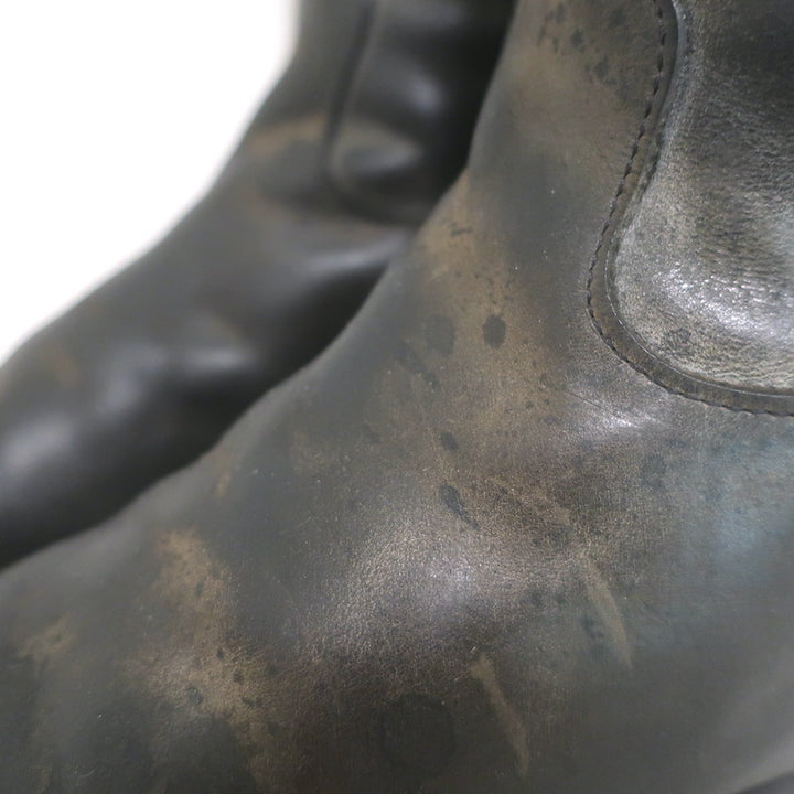 N.D.C. Gerda High Over the Knee Riding Boots Black Washed Leather Size 36